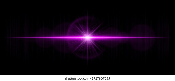 Exacerbação óptica horizontal com reflexos luminosos e transparência realista. Adequado para sobreposições, iluminação digital e projetos de design visual brilhante.