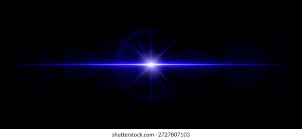 Exacerbação óptica horizontal com reflexos luminosos e transparência realista. Adequado para sobreposições, iluminação digital e projetos de design visual brilhante.
