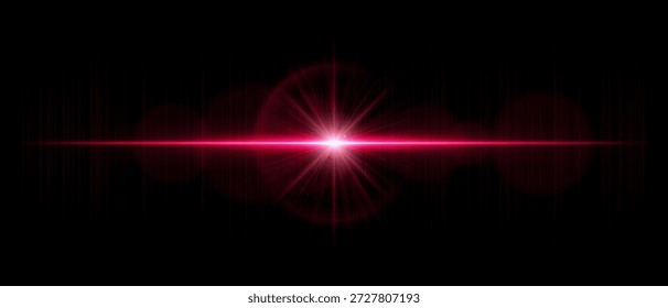 Exacerbação óptica horizontal com reflexos luminosos e transparência realista. Adequado para sobreposições, iluminação digital e projetos de design visual brilhante.
