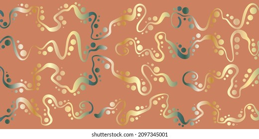 Horizontal orange background with curving lines and circles. Abstract vector backdrop with gradient. For banners, posters, wallpapers, etc.