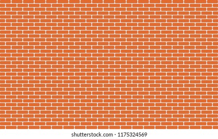 horizontal orange brick wall for background and design