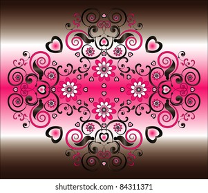 horizontal ornament with flower