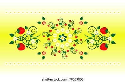 horizontal ornament with flower and curl