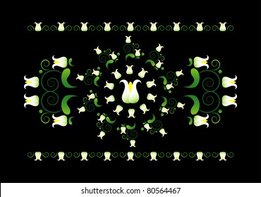 horizontal ornament with lily and curl
