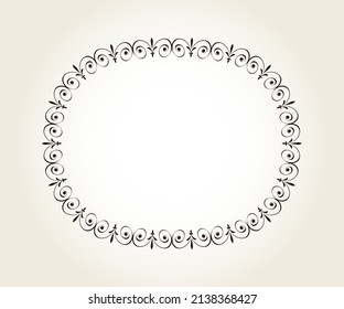 Horizontal oval retro frame.Place or textf.
