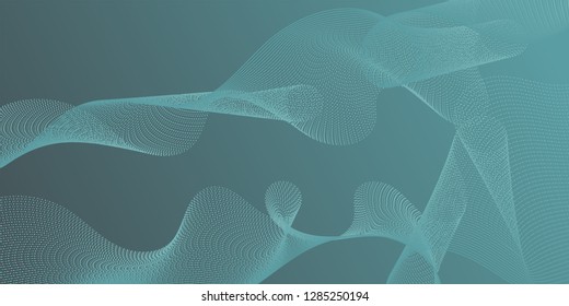 Horizontal overlay lines movement pattern. Scientific researches dynamic curves web trendy background. Moving bent lines ripple effect graphics. Contemporary vector graphics with bent waves.