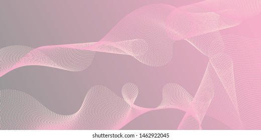 Horizontal overlay lines movement pattern. Colorful fashionable poster smoky vector pattern. Moving bent lines ripple effect graphics. Blend curves minimal 3d banner or flyer background.