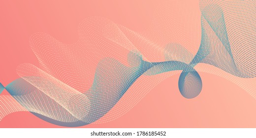 Horizontal overlay lines movement pattern. Scientific researches dynamic curves web trendy background. Moving bent lines ripple effect graphics. Contemporary vector graphics with bent waves.