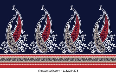 horizontal paisley border