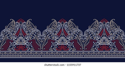 horizontal paisley border