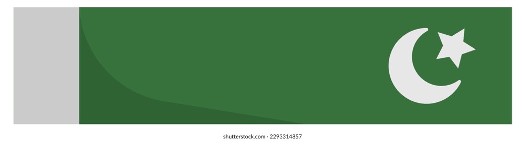 Horizontal Pakistani flag icon. Vector.