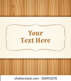 Horizontal paper banner on wooden surface