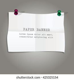 Horizontal paper banner set isolated vector illustration