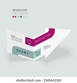 Horizontal paper flat infographics with shadow