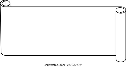 Horizontal paper scrolls with copy space