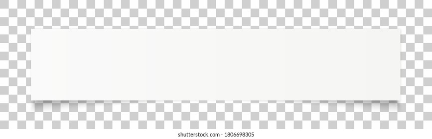 Horizontaler Papierstreifen für Notizen. Realistische Vektorgrafik mit Schatten auf transparentem Hintergrund. Vorlage für Werbebanner und Werbeaussagen. Weißes Papier mit gefalteter Ecke für Text