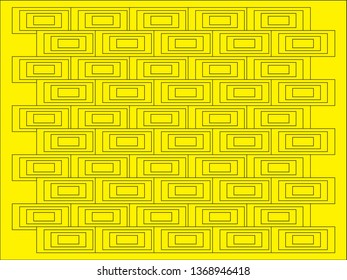 horizontal part of bright yellow painted brick wall - vector