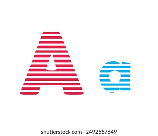The horizontal pattern alphabet is isolated on a white background. 