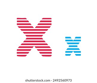 The horizontal pattern alphabet is isolated on a white background. 