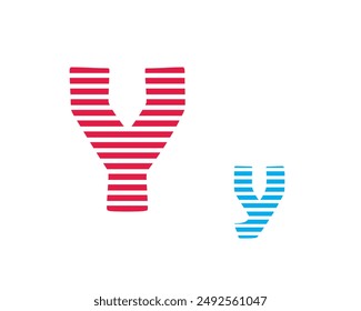 Das Horizontale Musteralphabet ist auf einem weißen Hintergrund isoliert. 
