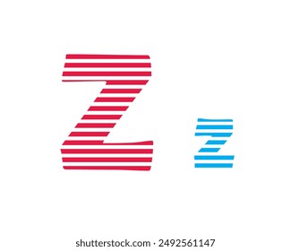 Das Horizontale Musteralphabet ist auf einem weißen Hintergrund isoliert. 