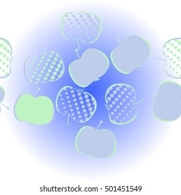    horizontal pattern with apples motif,halftone.