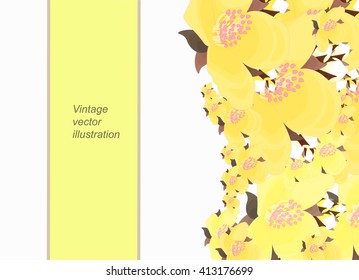 horizontal pattern for a card with jasmine vector illustration