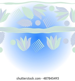   horizontal  pattern of  floral motif,stripes, halftone.