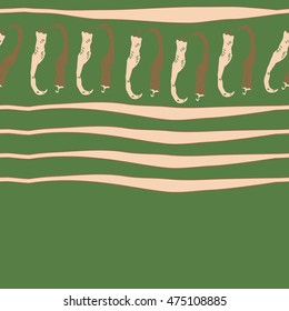 Horizontal pattern with hot peppers,striped, seamless . Hand drawn.