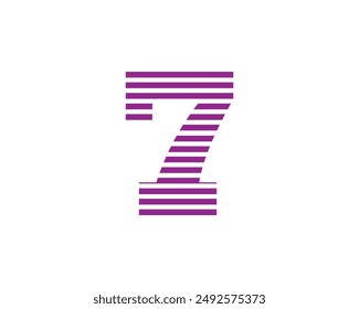 Horizontal pattern number 7 is isolated on a white background. 