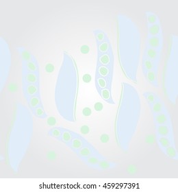    horizontal   pattern of  stylized floral motif, doodles,  spot, hole, flowers,stars,spirals, ellipses, branches, copy space . Hand drawn.