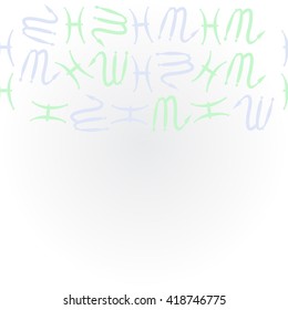 Horizontal    pattern of zodiac signs, doodles, object,pisces,scorpio,  copy space. Hand drawn.