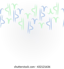 Horizontal     pattern of zodiac signs, doodles,  object,aries,libra,  copy space. Hand drawn.