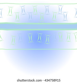     horizontal  pattern of zodiac signs, doodles,  object,gemini, spot,stripes, copy space. Hand drawn.
