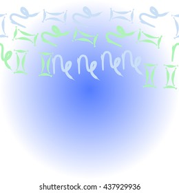 Horizontal    pattern of zodiac signs, doodles,  object,gemini,capricorn,copy space. Hand drawn.
