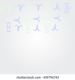   horizontal pattern of zodiac signs, doodles,  object, gemini,aries,  copy space. Hand drawn.