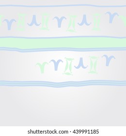 Horizontal   pattern of zodiac signs, doodles,  object, gemini,aries, stripes, spot, copy space. Hand drawn.