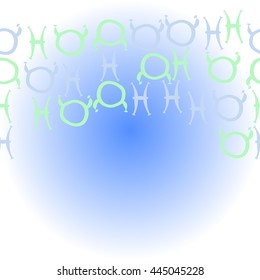 Horizontal    pattern of zodiac signs, doodles,  object, taurus,pisces,  copy space. Hand drawn.