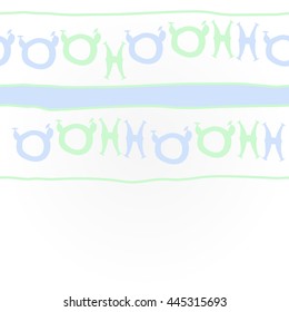   horizontal  pattern of zodiac signs, doodles,  object, taurus,pisces, stripe,spot,copy space. Hand drawn.