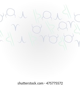 Horizontal    pattern of zodiac signs. Hand drawn.