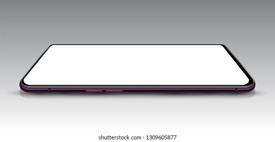 Horizontal perspective smartphone mockup transparent screen for easy place demo application and game.