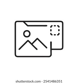 Horizontal photo document icon on white background