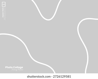 Layout de apresentação de foto horizontal com design de forma curva fluindo em 4:3