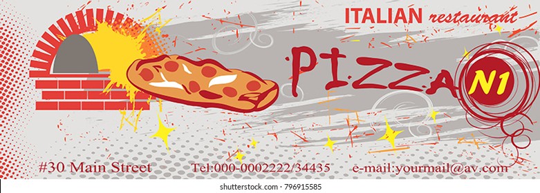 Horizontal pizza banner.Italian restaurant