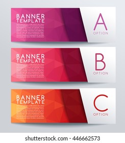 Horizontal Polygonal Banner Template : Vector Illustration