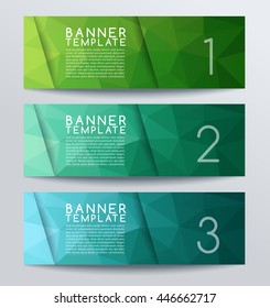 Horizontal Polygonal Banner Template : Vector Illustration