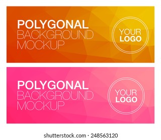 Horizontal polygonal banners