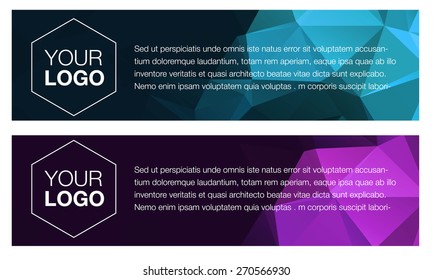 Horizontal polygonal banners