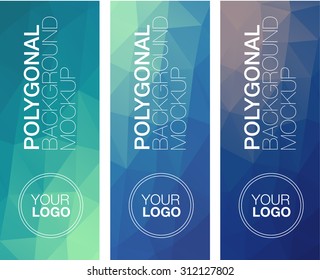 Horizontal polygonal banners