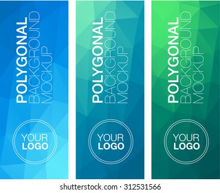 Horizontal polygonal banners